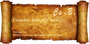 Csonka Benjámin névjegykártya
