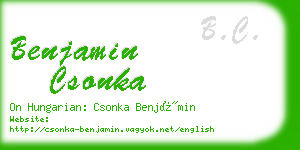 benjamin csonka business card